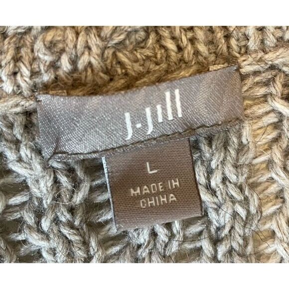 J. Jill Wool L Chunky Cardigan Knit Alpaca Wool Blend Shawl Collar Sweater Butto - Picture 6 of 12